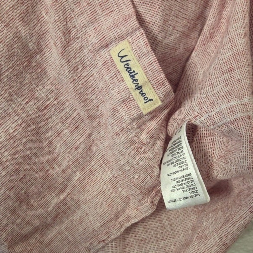Coastal Beach Resort Washable Linen Blend Pink Button Up Size Medium - Picture 5 of 7